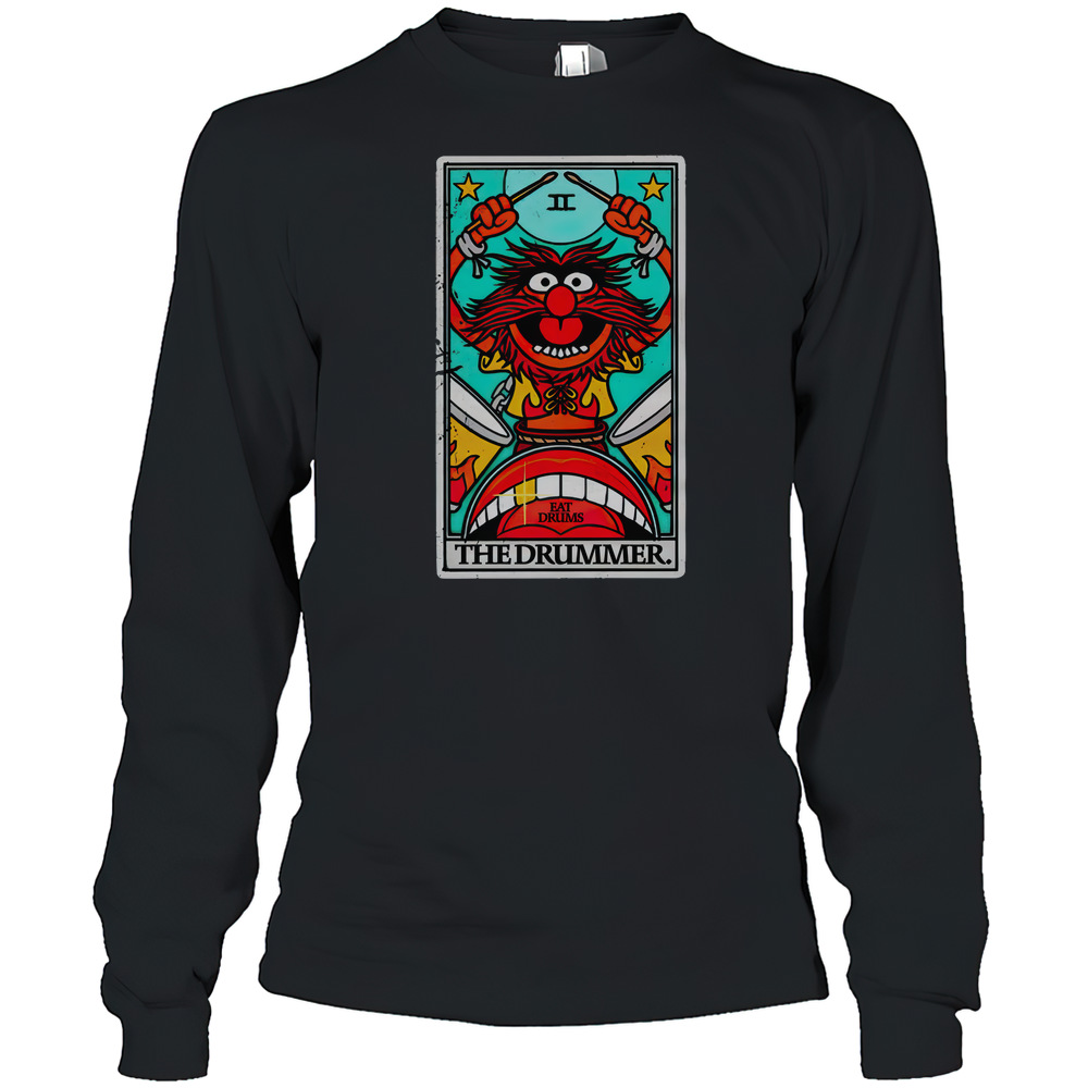 Animal The Muppets The Drummer tarot card T-Shirt Long Sleeved T-shirt