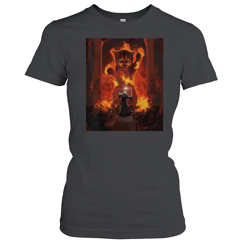 The Mountain Cat Gandalf You Shall Not Pass Fire Kitten T-Shirt Classic Women's T-shirt