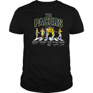 Indiana Pacers starting 5 players walking road signatures shirt