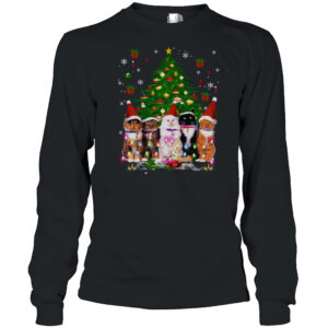 Santa Cats light Christmas tree T-Shirt