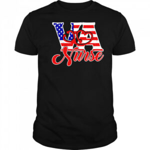 VA love nurse American flag shirt