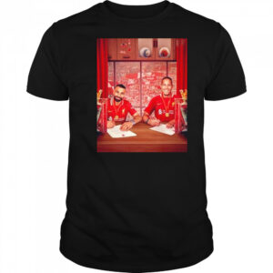 Virgil van Dijk and Mohamed Salah new contracts new medals shirt