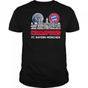 Champions FC Bayern Munchen logo city names shirt