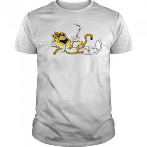 Cheetah Cigarette Cool Retro Mascot Graphic Illustration shirt