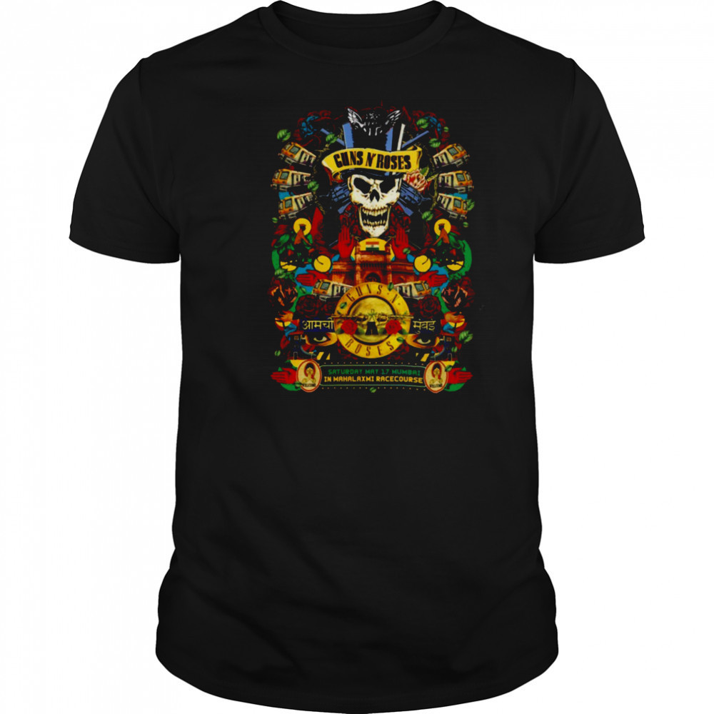 Guns N Roses In Mumbai Maharashtra India Concert Poster At Mahalaxmi Race Course On Saturday May 17 2025 T Shirt