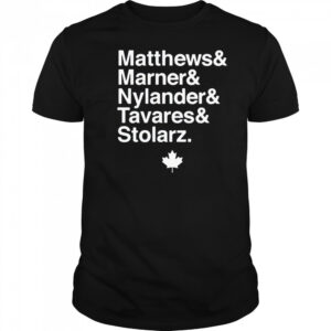 Matthews and Marner and Nylander and Tavares and Stolarz Toronto Maple Leafs shirt