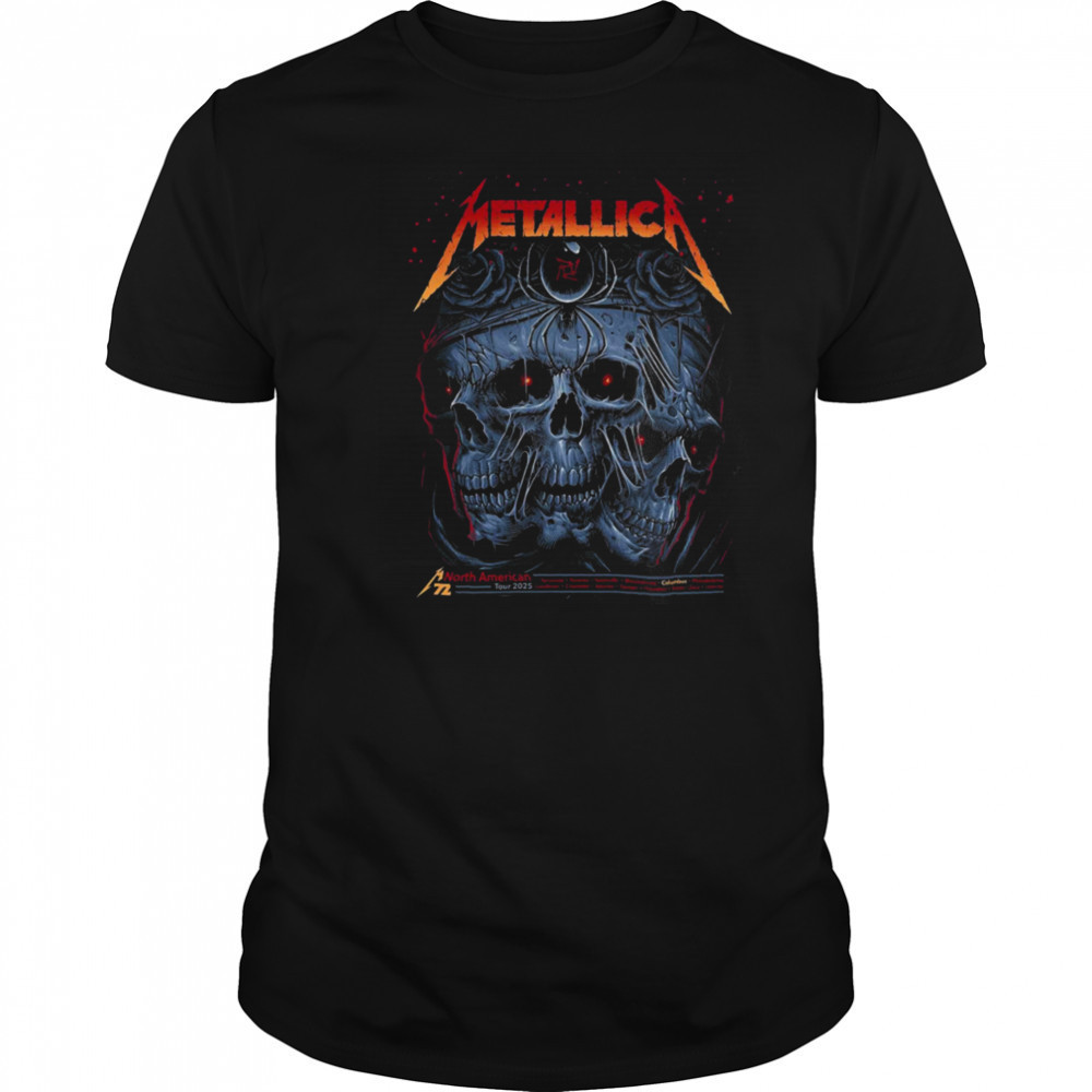 Metallica M72 Sonic Temple North American Tour 2025 Event Poster In Columbus Ohio At Historic Crew Stadium Unisex T Shirt