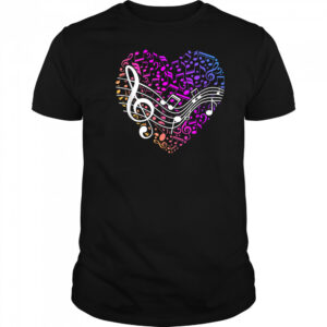 Musical Notes Heart Treble Clef Music T-Shirt