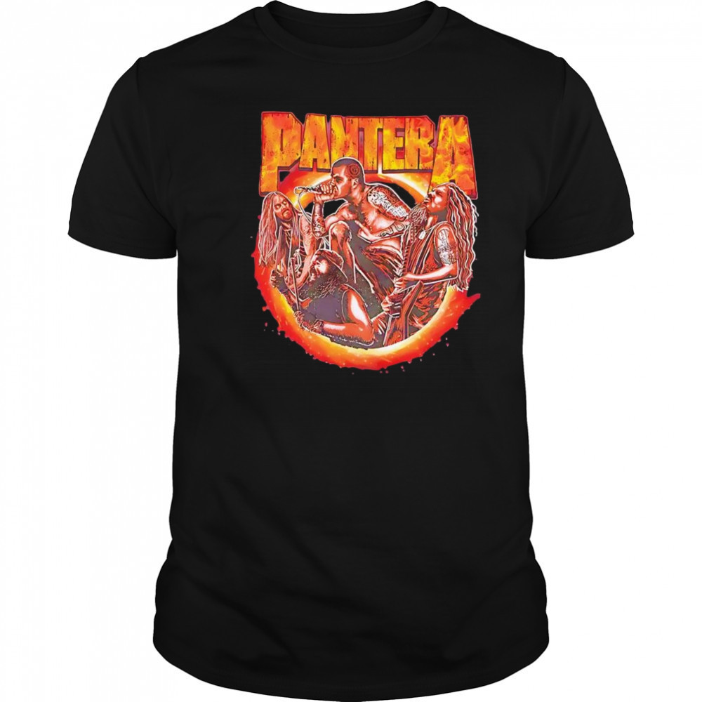 Pantera Band Portrait Flames shirt