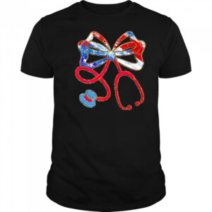 Patriotic Nurse Bow Stethoscope shirt