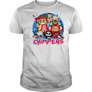 Playful chimpers panda and monkey design shirt