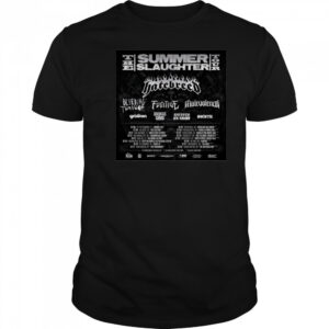 Poster The Summer Slaughter 2025 Hatebreed Bleeding Through Fugitive Malevolence t-shirt