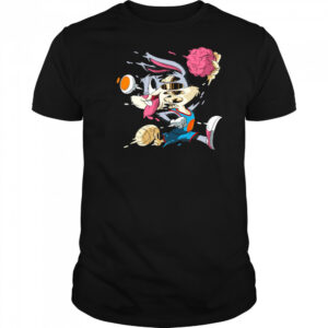 Rabbit Dunk Melting Skeleton Street Art Cartoon Graphic shirt