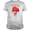 Red flags are the same color as roses shirt