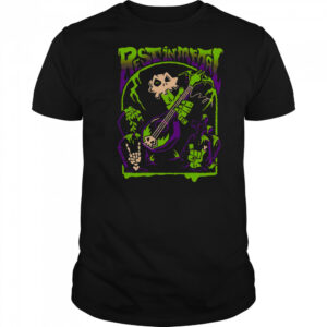Rest In Metal Skull Zombie Rock And Roll Shredfest T-Shirt