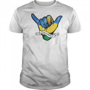 Rwanda Flag Shaka Hand Symbol T-Shirt