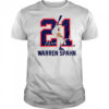 Teambrown Warren Spahn Baseball Hall Of Fame Member Signature T-Shirt