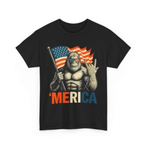 4th of July Bigfoot American Flag Merica Shirt, Fourth of July Patriotic Shirt
