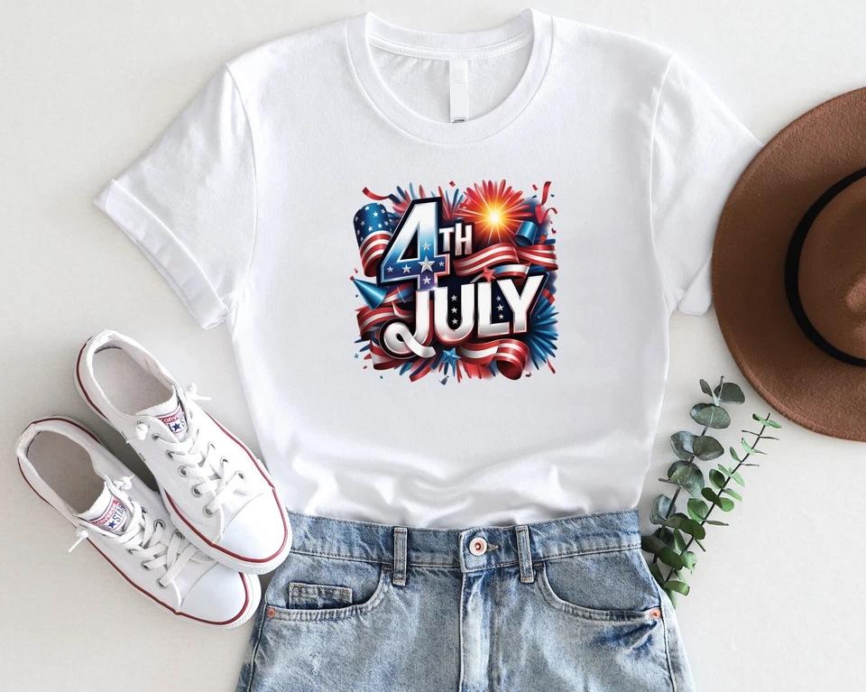 4th of July Fireworks T-Shirt – Bold Patriotic USA Celebration Tee