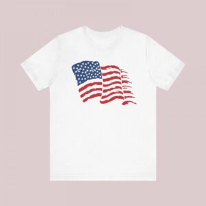 4th of July Patriotic Short Sleeve Tee, American Flag Shirt, 4th of July Tee