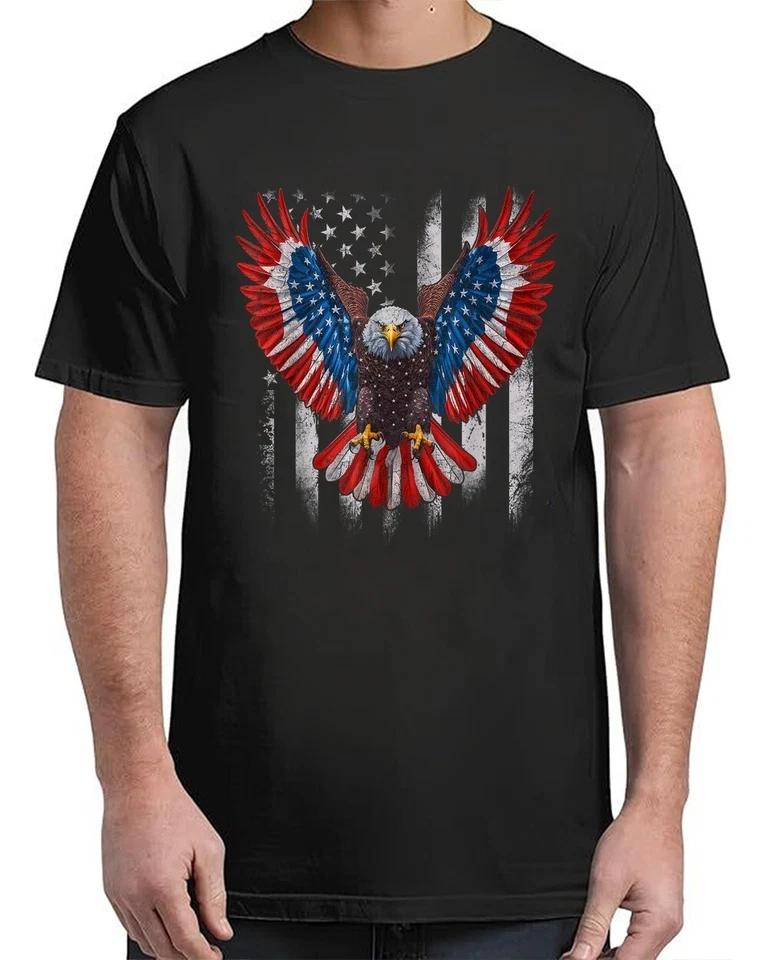 American Flag Bald Eagle 4th of July USA Patriotic Eagle T-Shirt