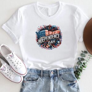 Bold Fireworks & Flag Graphic – Bella Canvas 4th of July USA Tee