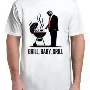 Grill Baby Grill Funny Trump Silhouette 4th of July BBQ T-Shirt