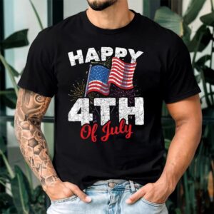 Happy 4th Of July USA Flag Patriotic American Independence Day T-Shirt