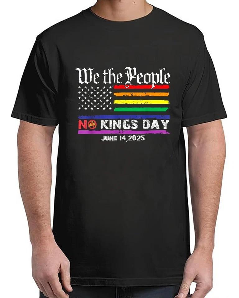 No Kings Day June 14 2025 4th Of July USA Flag T-Shirt