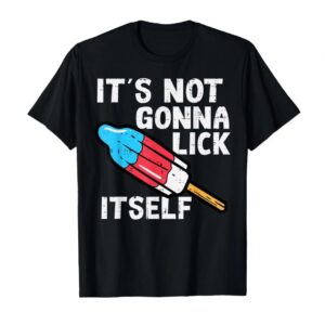 Not Gonna Lick Itself Funny 4th July Patriotic Men T-Shirt