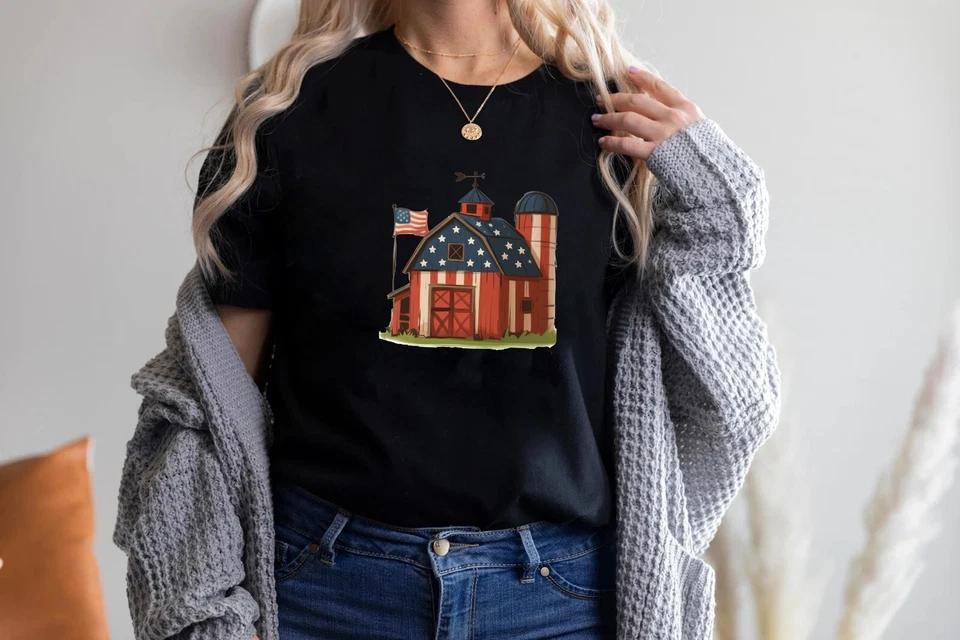 Patriotic Barn Shirt – 4th of July Farmhouse Tee