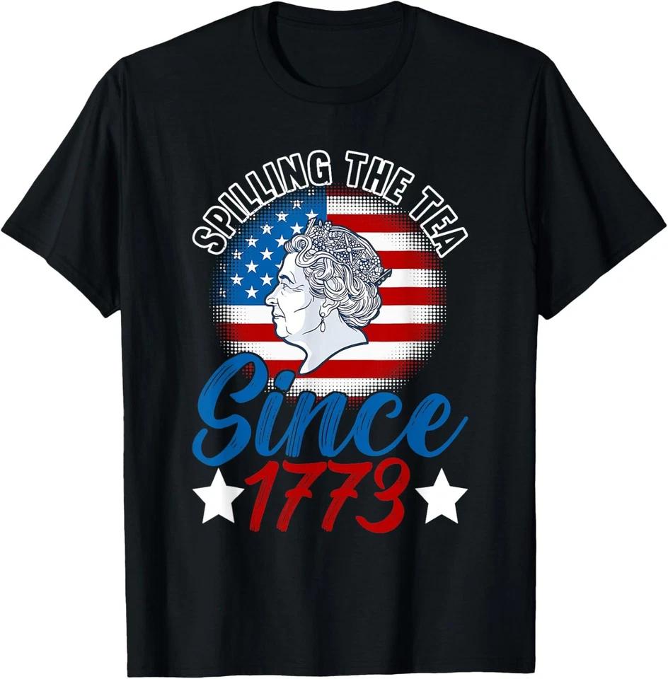 Spilling The Tea Since 1773 US USA Flag America 4th Of July T-Shirt