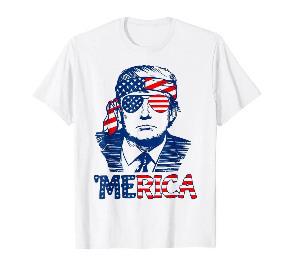 Trump 4th of July Merica Men Women USA American Flag T-Shirt
