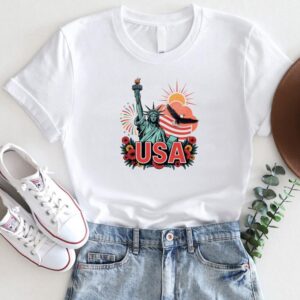 USA Liberty Vintage T-Shirt 4th of July Statue of Liberty & Eagle Tee