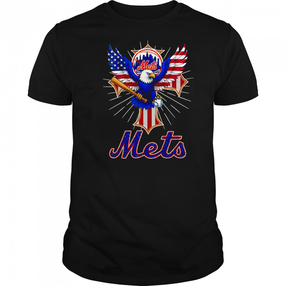 Eagle baseball New York Mets American flag shirt