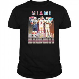 Florida Panthers x Miami Heat x Miami Dolphins Signature Unisex T-Shirt
