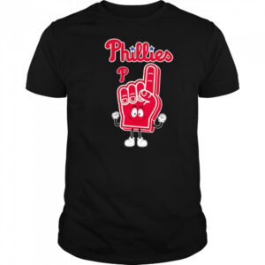 Foam hand number one finger Philadelphia Phillies shirt
