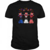 Funny Fireworks Zebra American USA Flag 4th of July T-shirt