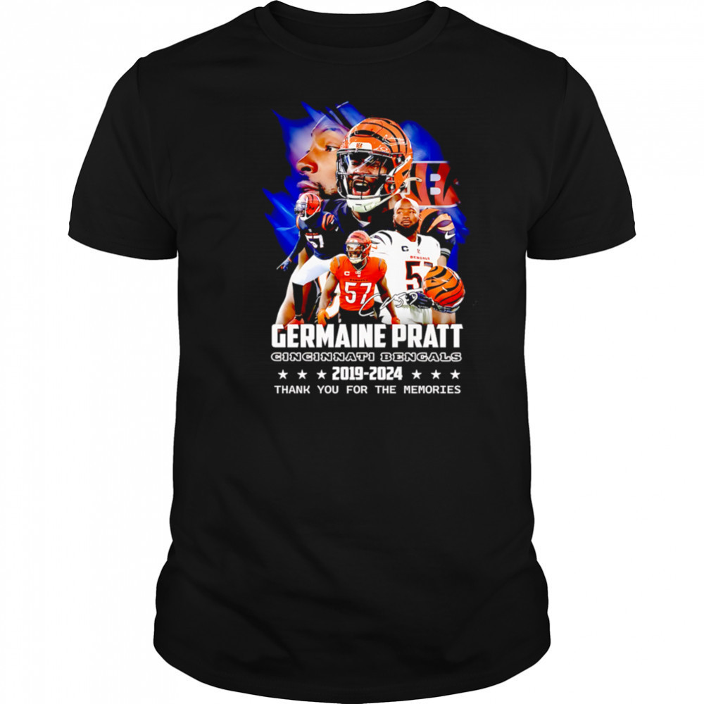 Germaine Pratt Cincinnati Bengals 2019-2024 Signature Thank You For The Memories shirt Germaine Pratt Cincinnati Bengals 2019-2024 Signature Thank You For The Memories shirt