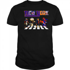 Giants Mets Knicks Islanders sports mascot cross road shirt