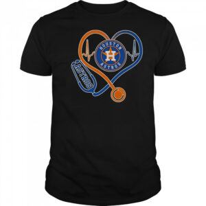 Houston Astros Caring Hearts Nurse Stethoscope T-Shirt