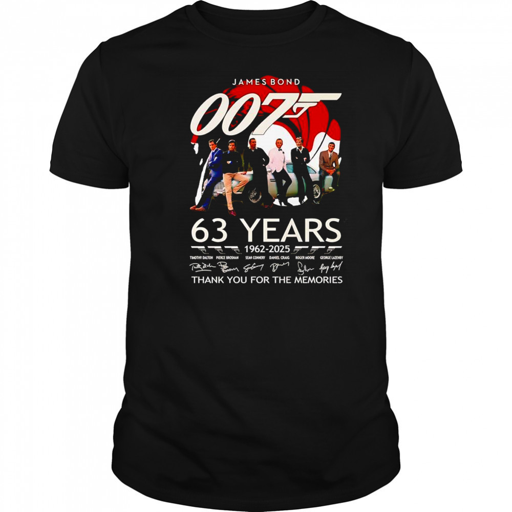 James Bond 007 63 years 1962 2025 thank you for the memories shirt
