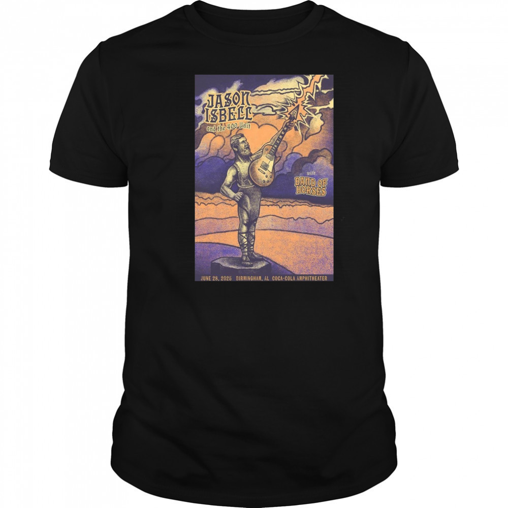 Jason Isbell Concert Poster June 28 2025 Birmingham AL Coca-Cola Amphitheater T-Shirt