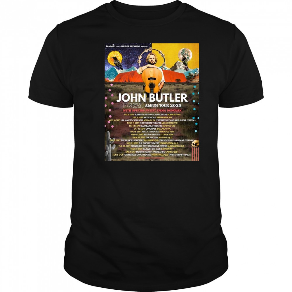 John Butler Prism Album Tour At The Princess Theatre In Brisbane Australia On September 19 2025 Shirt