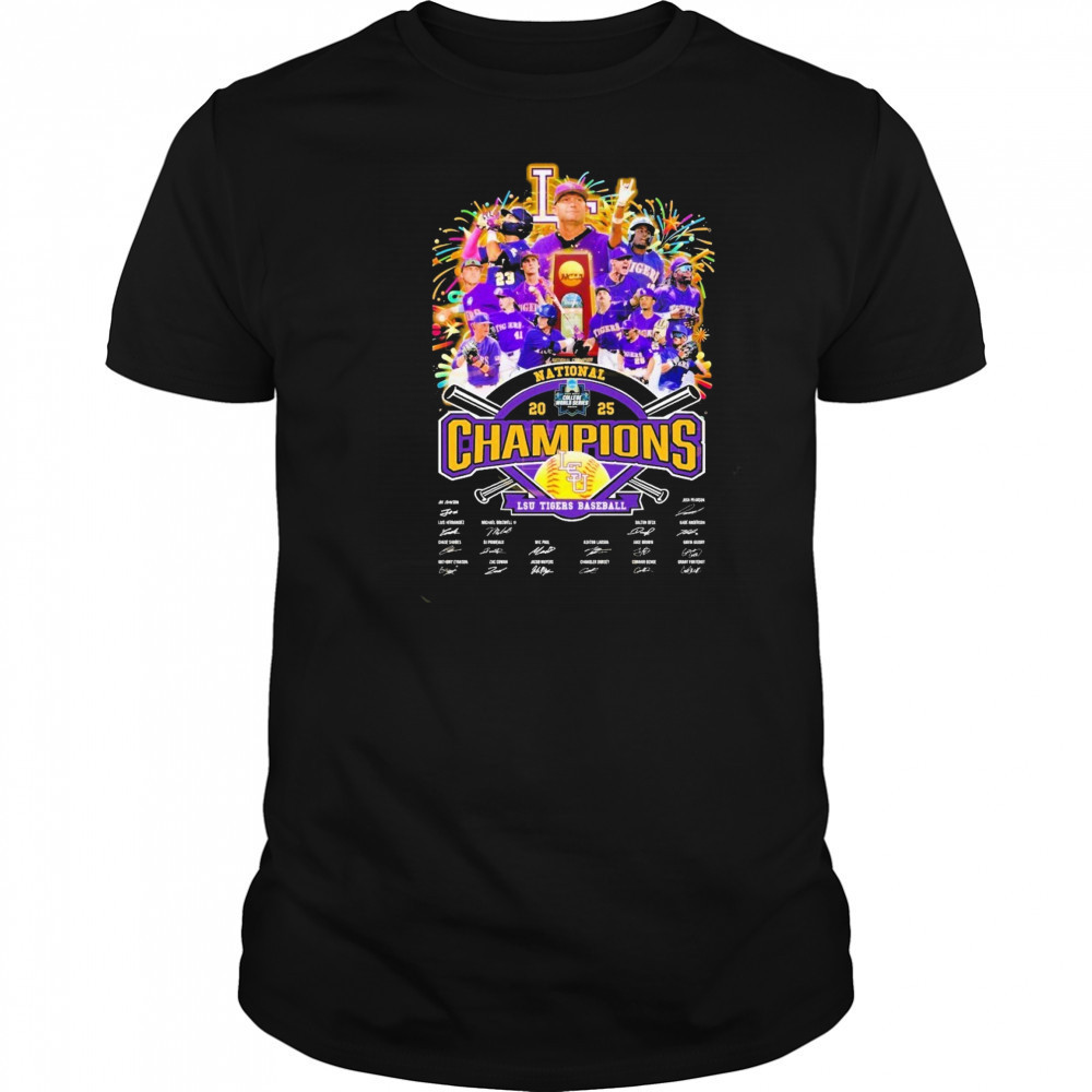 LSU Tigers Baseball National 2025 Champions Signature Unisex T-Shirt