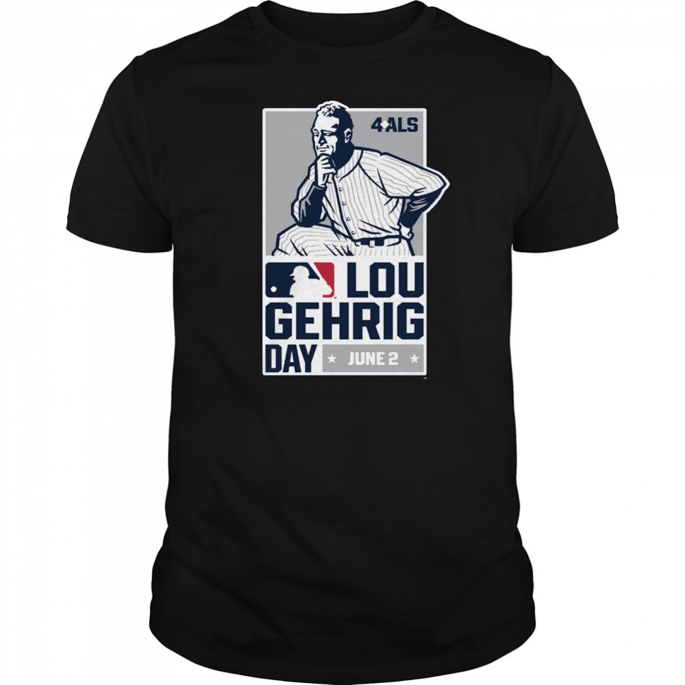 Major League Baseball Celebrates Lou Gehrig Day With 4 ALS June 2 2025 Logo t-shirt Major League Baseball Celebrates Lou Gehrig Day With 4 ALS June 2 2025 Logo t-shirt