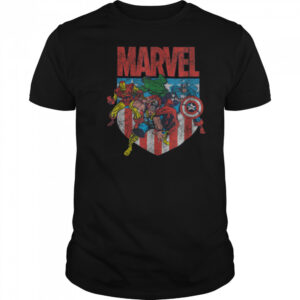 Marvel Comics Retro Classic 4th Of July Avengers Distressed T Shirt