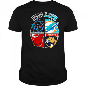 MiamI dolphins marlins heat and panthers for life shirt