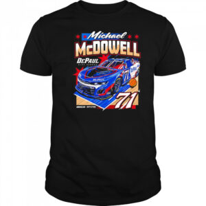 Michael McDowell DePaul blue Demons racing car shirt