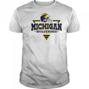 Michigan Wolverines Football Triangle Helmet T-Shirt